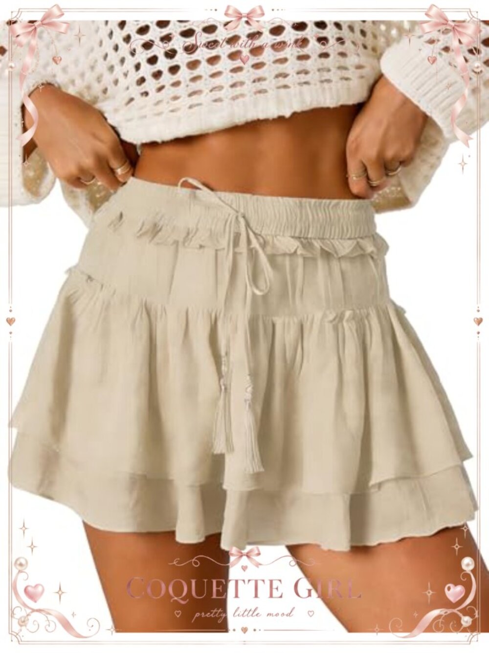 Women's Mini A-Line Pleated Ruffle High Waist Flowy Summer Skirt